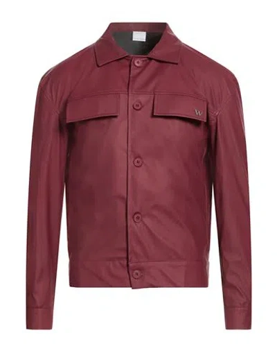 Why Not Brand Man Jacket Burgundy Size S Polyester, Polyurethane In Red