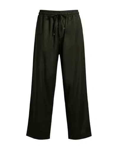 Why Not Brand Man Pants Dark Green Size Xl Polyester, Viscose, Lycra In Black