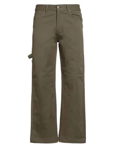 Why Not Brand Man Pants Military Green Size 32 Cotton, Elastane In Multi
