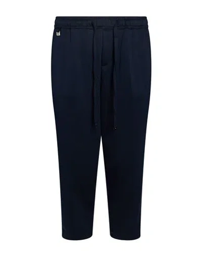 Why Not Brand Man Pants Navy Size L Viscose, Polyester, Elastane In Animal Print
