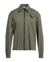 Why Not Brand Man Shirt Military Green Size L Cotton, Nylon, Elastane
