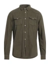 Why Not Brand Man Shirt Military Green Size L Cotton In Green
