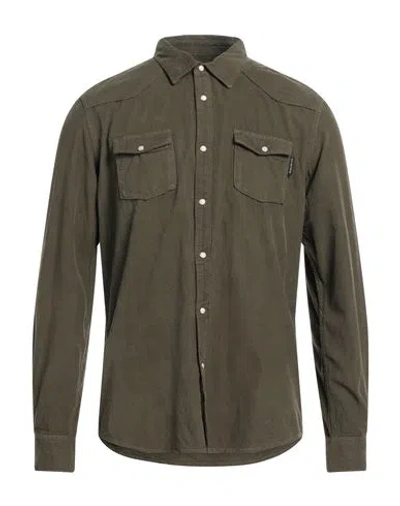 Why Not Brand Man Shirt Military Green Size L Cotton
