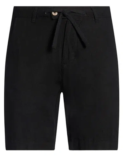 Why Not Brand Man Shorts & Bermuda Shorts Black Size M Linen, Viscose
