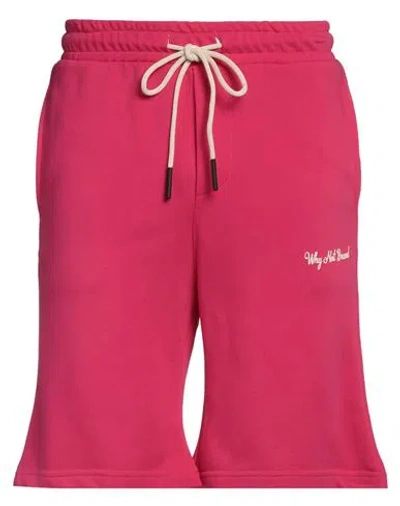 Why Not Brand Man Shorts & Bermuda Shorts Fuchsia Size Xxl Cotton, Polyester In Pink