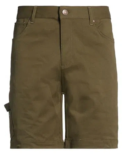 Why Not Brand Man Shorts & Bermuda Shorts Military Green Size 30 Cotton, Elastane
