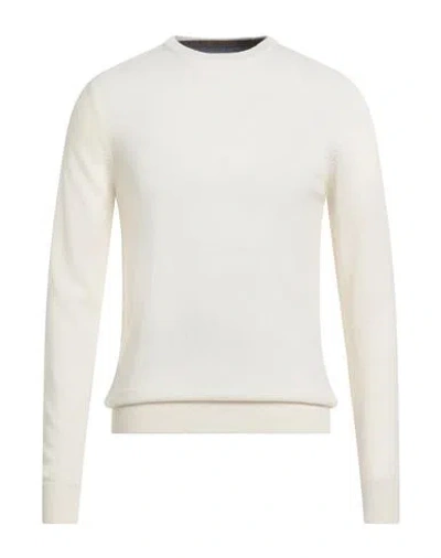 Why Not Brand Man Sweater Cream Size L Wool, Viscose, Nylon, Cashmere In White