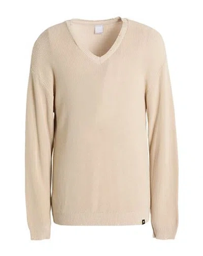 Why Not Brand Man Sweater Ivory Size L Acrylic, Paper Yarn In Neutral