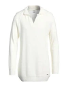 Why Not Brand Man Sweater Ivory Size M Modal, Wool In White