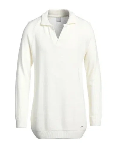 Why Not Brand Man Sweater Ivory Size M Modal, Wool In White