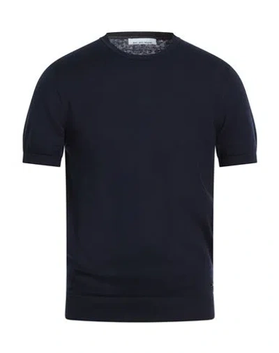 Why Not Brand Man Sweater Midnight Blue Size M Linen, Cotton