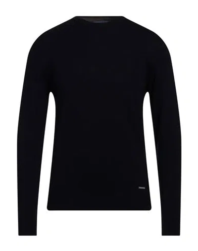 Why Not Brand Man Sweater Midnight Blue Size S Wool, Viscose, Nylon, Cashmere In Black