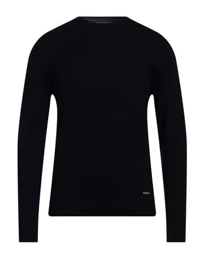 Why Not Brand Man Sweater Midnight Blue Size S Wool, Viscose, Nylon, Cashmere In Blue