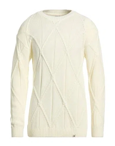 Why Not Brand Man Sweater White Size Xl Acrylic, Wool In Neutral