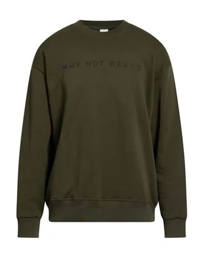 Why Not Brand Man Sweatshirt Dark Green Size Xl Cotton
