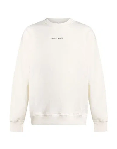 Why Not Brand Man Sweatshirt Ivory Size S Cotton In White