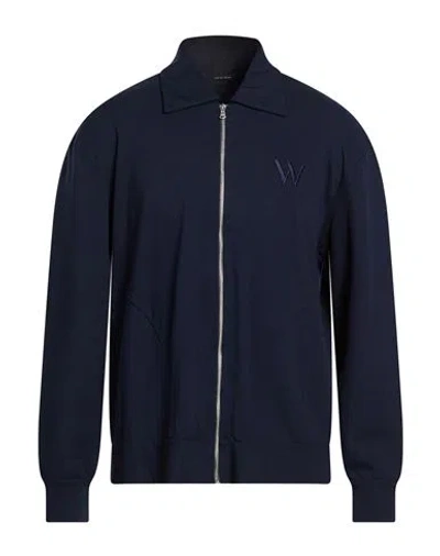 Why Not Brand Man Sweatshirt Midnight Blue Size L Viscose, Metallic Polyester, Elastane