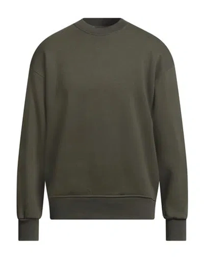 Why Not Brand Man Sweatshirt Military Green Size M Cotton, Polyester