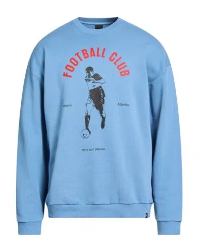Why Not Brand Man Sweatshirt Slate Blue Size Xxl Cotton