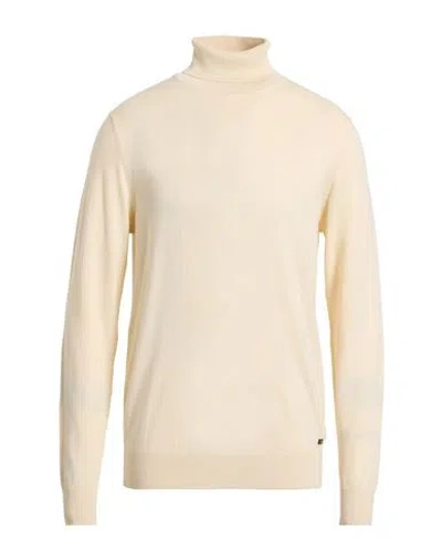 Why Not Brand Man Turtleneck Cream Size S Viscose, Nylon In White