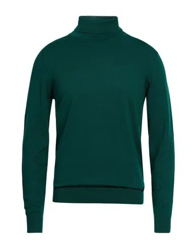 Why Not Brand Man Turtleneck Dark Green Size L Viscose, Nylon