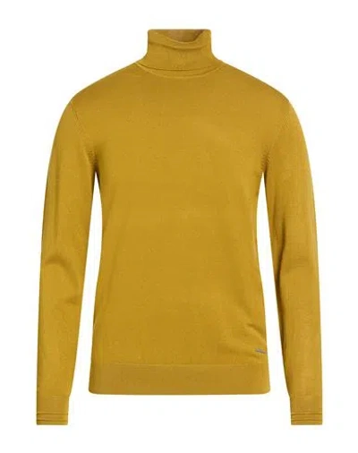 Why Not Brand Man Turtleneck Marigold Size Xxl Viscose, Nylon In Yellow