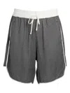 Whyat Patterned Drawstring Shorts In Gray