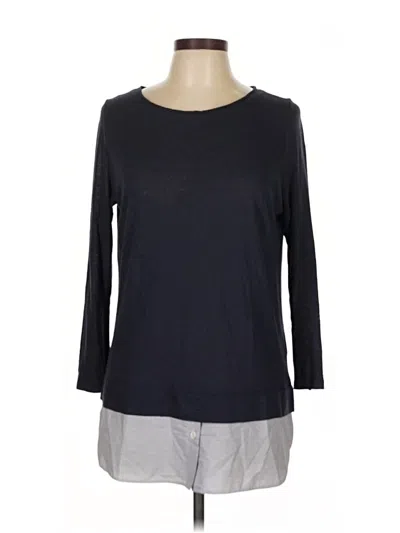 Pre-owned Whyci 3/4 Sleeve Top Black Boatneck Tops