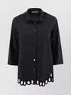 Whyci Hem Detail Shirt With Sleeves And V-neck