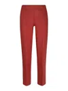 Whyci Trousers Linen Elastic Waistband In Red