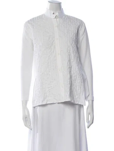 Pre-owned Whyci Long Sleeve Button-up Top W/ Tags In White