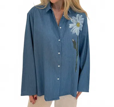 Whyci Milano Mariana Hand-painted Flower Shirt In Fiore