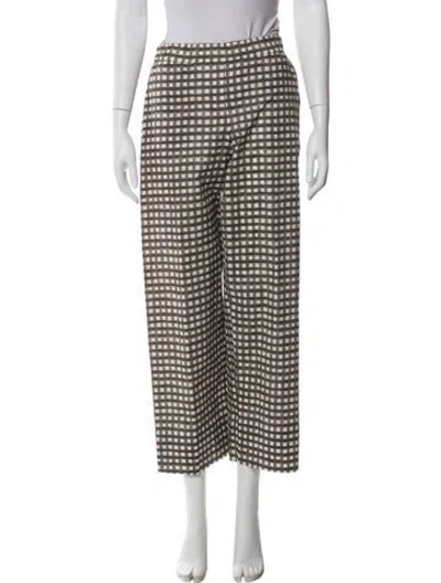 Pre-owned Whyci Plaid Print Wide Leg Pants In Multi