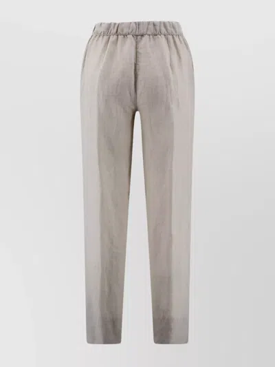 Whyci Straight Linen Pants High Waist In Neutral
