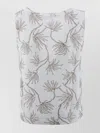 WHYCI TANK TOP COTTON EMBROIDERY FLORAL PATTERN