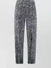 WHYCI VISCOSE PANTS WITH FLORAL PATTERN AND SIDE POCKETS