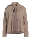 Whyci Woman Cardigan Light Brown Size 4 Wool, Polyamide In Beige