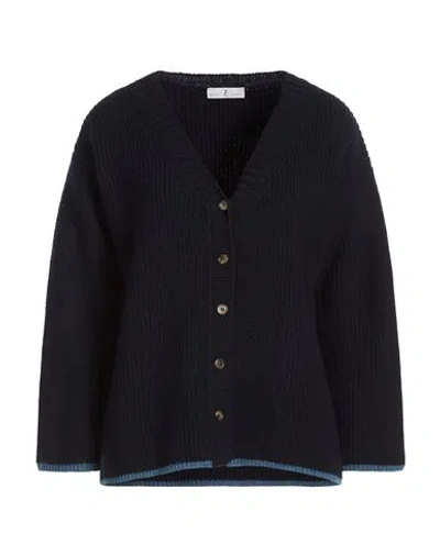 Whyci Woman Cardigan Navy Size 4 Wool In Blue