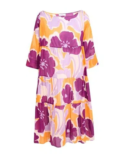 Whyci Woman Midi Dress Lilac Size 4 Cotton In Purple