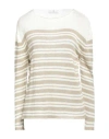 Whyci Woman Sweater Beige Size 4 Linen