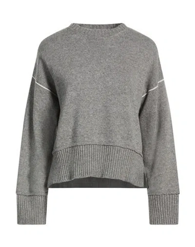 Whyci Woman Sweater Grey Size 2 Viscose, Wool, Nylon, Cashmere In Gray