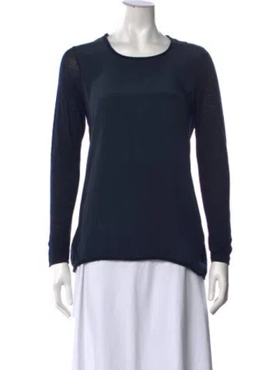 Pre-owned Whyci Wool Crew Neck Sweater In Blue