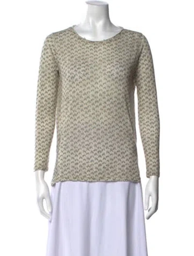 Pre-owned Whyci Wool Patterned Top In Neutrals