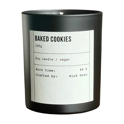 Wick Guru Black / Neutrals / White Baked Cookies Scented Candle – Butter, Vanilla & Sugar Scent In Multi