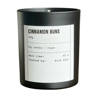 Wick Guru Black / Neutrals / White Cinnamon Buns Scented Candle – Spiced, Dough & Sugar Glaze In Multi