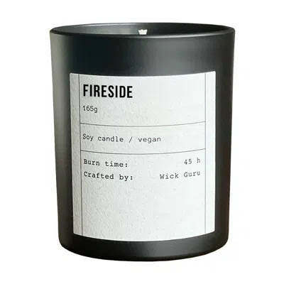 Wick Guru Black / Neutrals / White Fireside Candle – Smoke, Wood & Amber Scents In Multi