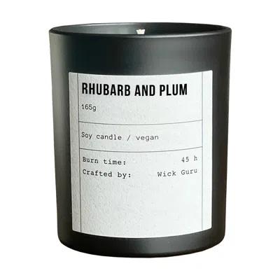 Wick Guru Black / Neutrals / White Rhubarb & Plum Scented Candle – Fruity & Peachy Scent In Multi