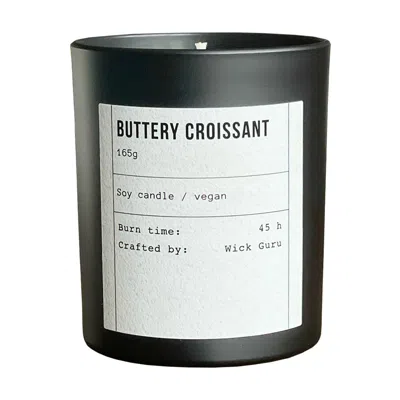 Wick Guru Black / White / Neutrals Croissant Scented Soy Candle – Milk, Buttery & Vanilla Scent In Multi