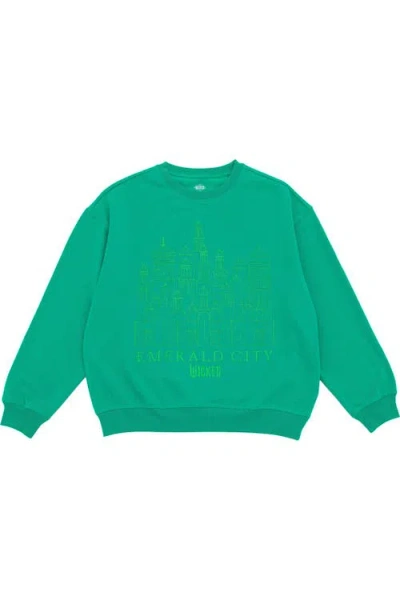 Wicked Fleece Crewneck Pullover In Green