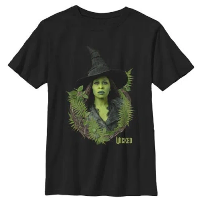 Wicked: For Good Kids'  Boy's Wicked For Good Elphaba Forest Portrait  Graphic T-shirt In Black